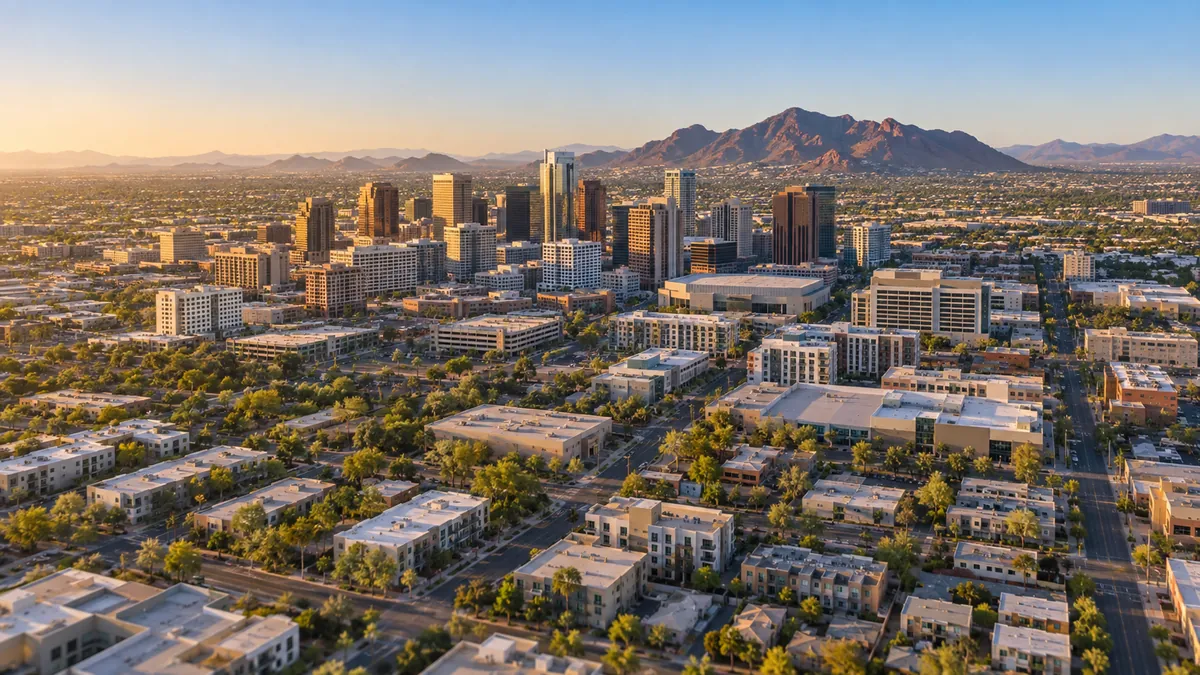 Aerial view of Phoenix, AZ